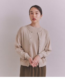 Organic Cotton Wool ショルダー柄ニットカーディガン