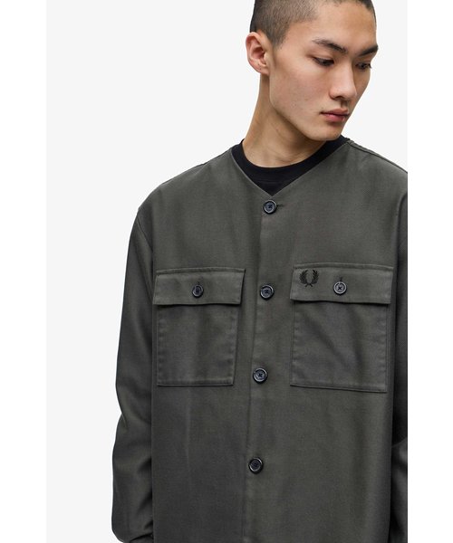 Collarless Overshirt - M6628 | FRED PERRY（フレッドペリー）の通販