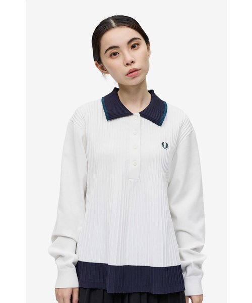 Knitted Pleated Long-Sleeved Shirt - F7246 | FRED PERRY（フレッド 