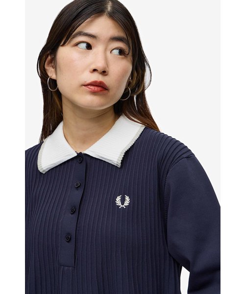 Knitted Pleated Long-Sleeved Shirt - F7246 | FRED PERRY（フレッド 