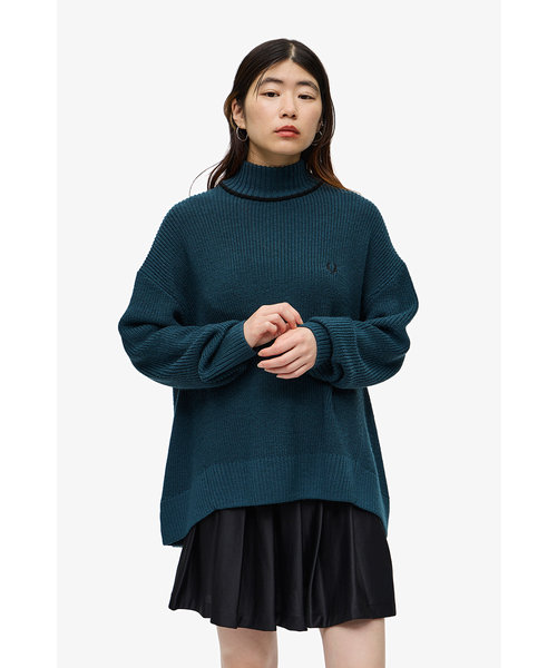 Fishtail Hem Mock Neck Jumper - K6115 | FRED PERRY（フレッドペリー