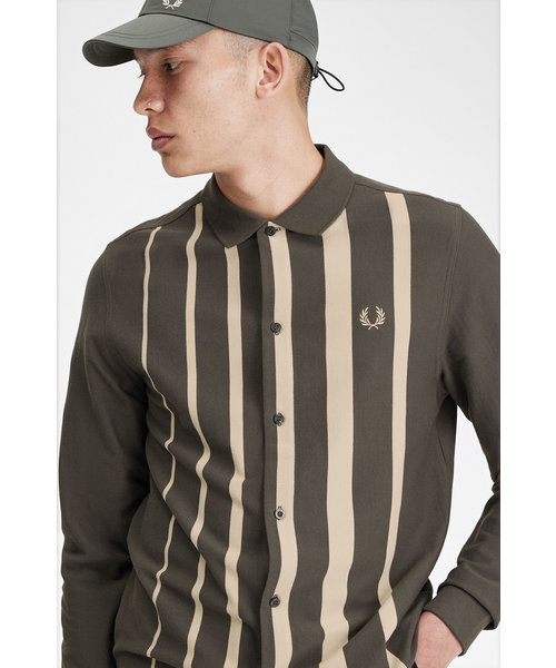 Gradient Stripe Long Sleeve Polo Shirt - M7771 | FRED PERRY 