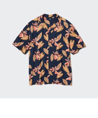 プリントオープンカラーシャツ（半袖） | ユニクロ（ユニクロ）の通販