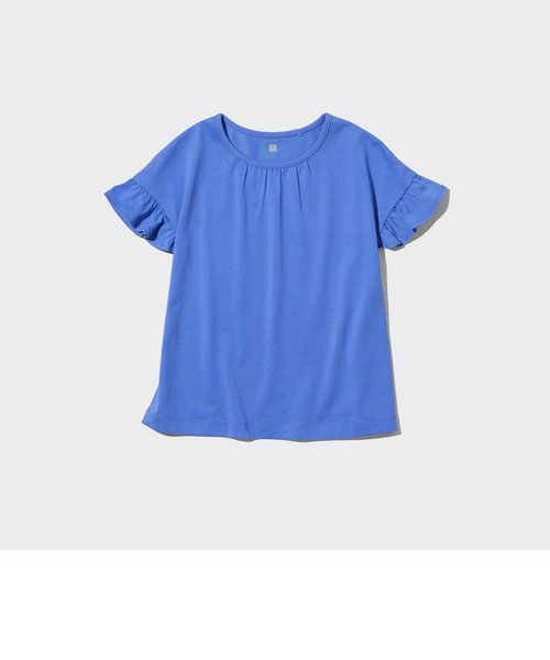 GIRLS エアリズムコットンフリルTシャツ（半袖） ユニクロ（ユニクロ）の通販 mall