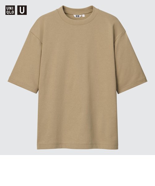 エアリズムコットンオーバーサイズTシャツ（5分袖） ユニクロ（ユニクロ）の通販 mall