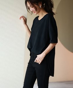 【コットン100％】オーバーサイズラウンドカットTシャツ