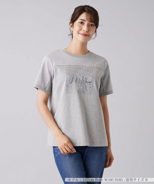 ボーダー切替スパングルロゴTシャツ【MUSE BY ROCHAS Premiere ...