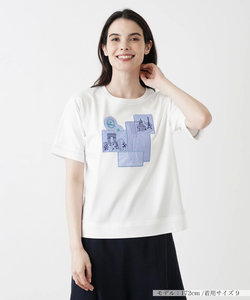 刺繍モチーフ半袖Tシャツ【Leilian WHITE LABEL】