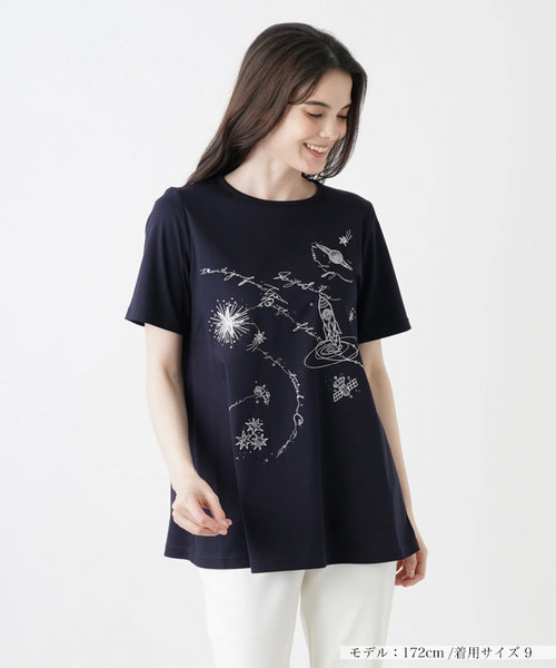 刺繍半袖Tシャツ【Leilian WHITE LABEL】