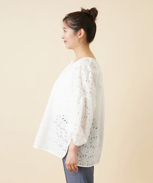 カットワーク刺繍ブラウス【Leilian WHITE LABEL】 | Leilian PLUS