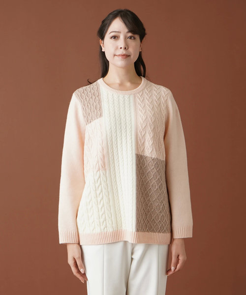 定価7.2万 レリアン×LE TRICOT PERUGIA リネン切替ニットサイズ13