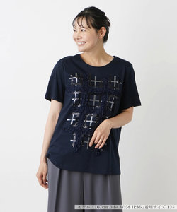 フリル刺繍半袖Tシャツ【THE NEW】【Leilian WHITE LABEL】