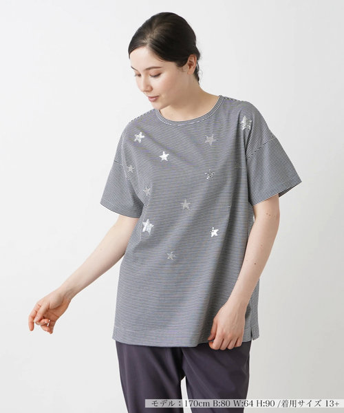 半袖ボーダーＴシャツ【Leilian WHITE LABEL】