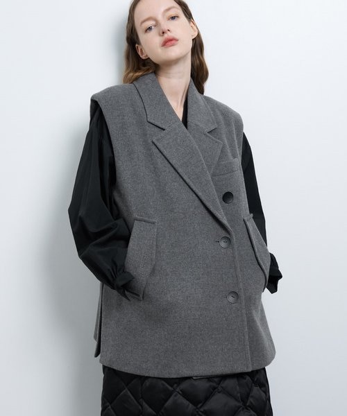 LANVIN ランバン シャドーストライプ ノッチドラペル 2B テーラード 