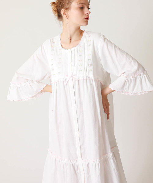 50/ダブルガーゼクラシカルローズ刺繍ドレス | Narue（ナルエー）の