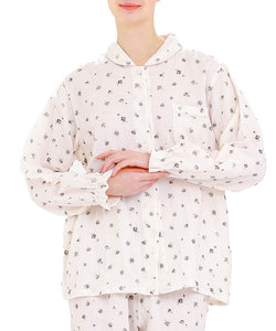 シュークリームガーゼ（R）プティーローズシャツパジャマ