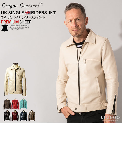 本革 UK襟付きシングルライダースジャケット メンズ SRY06A | LIUGOO（リューグー）の通販 - u0026mall