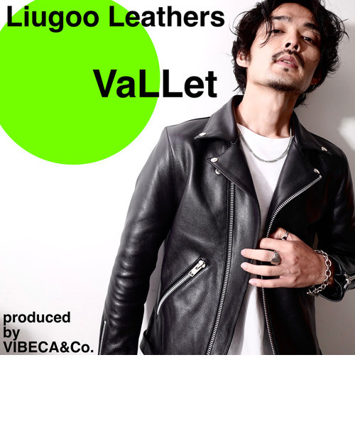 vibecaコラボ】VALLET 本革 ダブルライダースジャケット メンズ ヴァレット VALLET02AN | LIUGOO（リューグー）の通販 -  mall