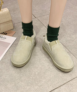 ボアシューズ レディース 靴 スリッポン 無地 10代 20代 30代 韓国ファッション 韓国 ファー シンプル カジュアル ストリート