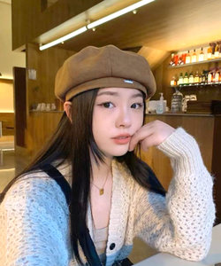ワンポイントベレー帽 韓国ファッション 10代 20代 30代 万能 ワンポイント 可愛い ボリューム おしゃれ 無地 ラシャ カジュアル
