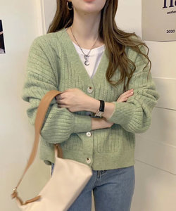 ドロップショルダーカーディガン 秋 冬 韓国ファッション 10代 20代 30代 レディース 暖かい 可愛い 大人カジュアル シンプル 羽織り ニット