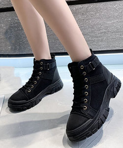 厚底レースアップスニーカー レディース 10代 20代 30代 韓国ファッション カジュアル シューズ 靴 可愛い シンプル 大人 白 黒 歩きやすい