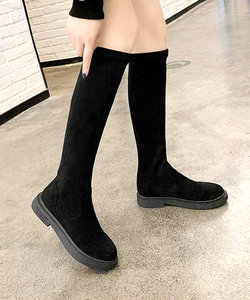 フェイクスエードロングブーツ レディース 10代 20代 30代 韓国ファッション カジュアル シューズ 靴 秋 冬 かわいい 無地 シンプル 大人