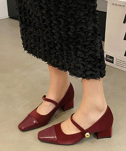 メリージェーンパンプス レディース 10代 20代 30代 韓国ファッション カジュアル シューズ 靴 かわいい 無地 シンプル 大人 黒 通勤