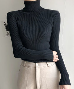 タートルネックインナーニット レディース 10代 20代 30代 韓国ファッション 秋 冬 カジュアル 可愛い 白 黒 無地 シンプル トップス