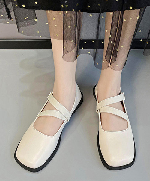 クロスストラップフラットシューズ レディース 10代 20代 30代 韓国ファッション カジュアル 可愛い 靴 大人 シューズ 春 夏 秋 冬