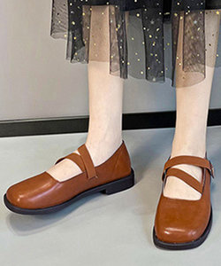 クロスストラップフラットシューズ レディース 10代 20代 30代 韓国ファッション カジュアル 可愛い 靴 大人 シューズ 春 夏 秋 冬
