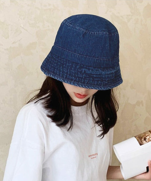 デニムバケットハット レディース 10代 20代 30代 韓国ファッション カジュアル 帽子 無地 シンプル 可愛い おしゃれ 日よけ
