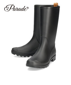 レインブーツ レディース 長靴 ミドル丈 ブラック ブラウン 黒 茶 靴 防水 防滑 軽量 雨 雪 普段使い 98005 Parade