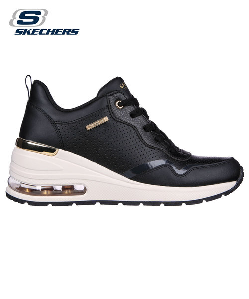 スケッチャーズ レディース スニーカー 白 黒 厚底スニーカー 155399 SKECHERS 靴 カジュアル シューズ ホワイト ブラック