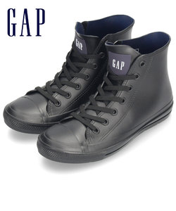 GAP スニーカー 防水 レインシューズ レディース 靴 ギャップ GPL22355 ブラック ベージュ ネイビー ゴムひも 履きやすい ハイカット 黒 紺