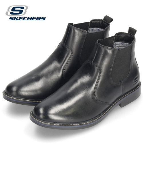 スケッチャーズ メンズ ブーツ 本革 レザー ショートブーツ サイドゴア ブレグマン ムラゴ 黒 ブラック タン ブラウン 靴 SKECHERS 66406