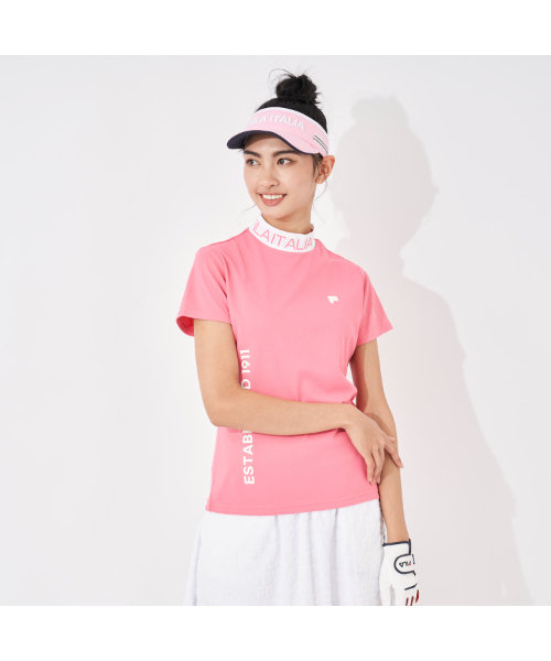 FILA GOLF/フィラゴルフ　レディース 衿リブモックネックシャツ｜吸汗速乾 / UVカット / 接触冷感/小さいサイズ