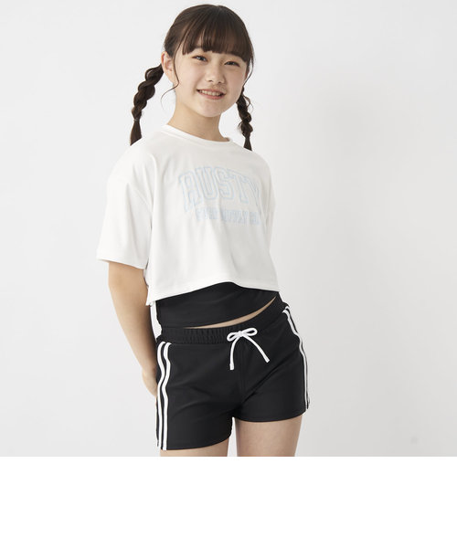 RUSTY/ラスティ キッズ ビキニ3点セット 水着 Tシャツ ショートパンツ カップ付きキャミソール