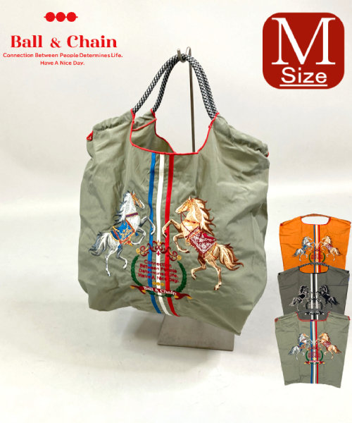 【Ball＆Chain/ボールアンドチェーン】TWIN HORSE(M) 刺繍エコバッグ