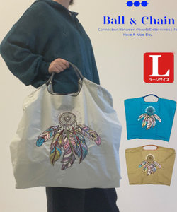 【Ball＆Chain/ボールアンドチェーン】DREAM CATCHER(L) 刺繍エコバッグ