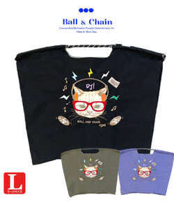 【Ball＆Chain/ボールアンドチェーン】DJ CAT(L) 刺繍エコバッグ