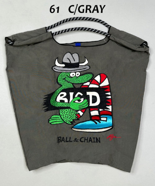【Ball＆Chain/ボールアンドチェーン】BIG.D(M) 刺繍エコバッグ