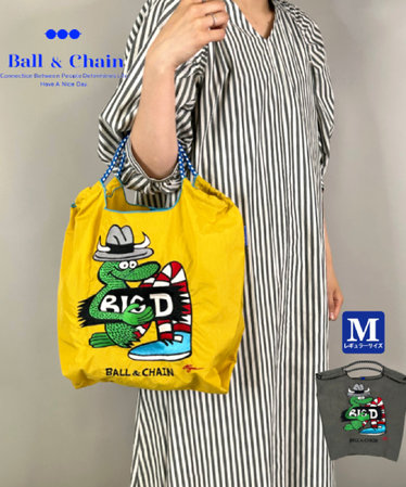 【Ball＆Chain/ボールアンドチェーン】BIG.D(M) 刺繍エコバッグ 