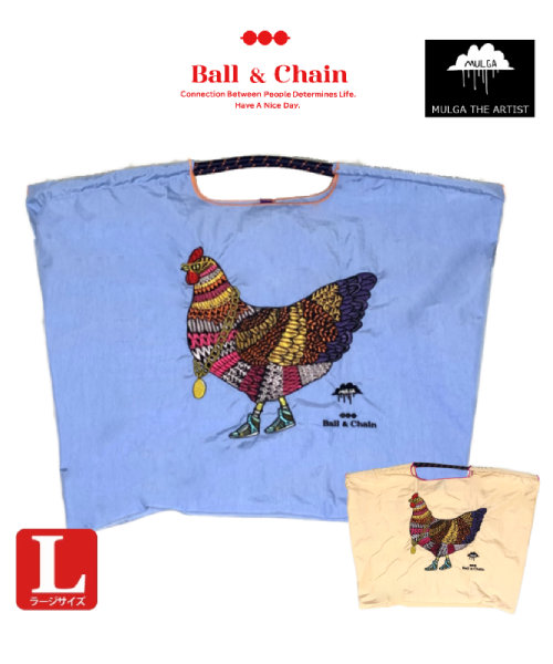 Ball＆Chain/ボールアンドチェーン】刺繍エコバッグ MULGA CHERRY(L