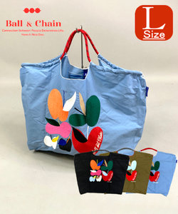 【Ball＆Chain/ボールアンドチェーン】S.APPLE(L) 刺繍エコバッグ