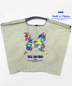 【Ball＆Chain/ボールアンドチェーン】FBL FLOWER BUTTERFLY(L)刺繍エコバッグ