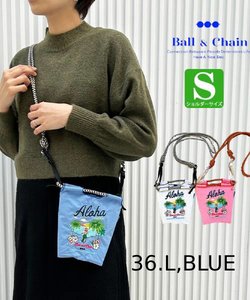 【Ball＆Chain/ボールアンドチェーン】ALOHA(S) ストラップ付刺繍エコバッグ