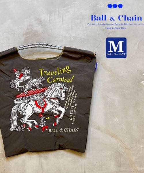 【Ball＆Chain/ボールアンドチェーン】CARNIVAL(M) 刺繍エコバッグ