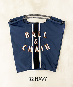 【Ball＆Chain/ボールアンドチェーン】ライン刺繍 刺繍エコバッグ(M)