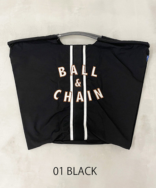 【Ball＆Chain/ボールアンドチェーン】ライン刺繍 刺繍エコバッグ(L)